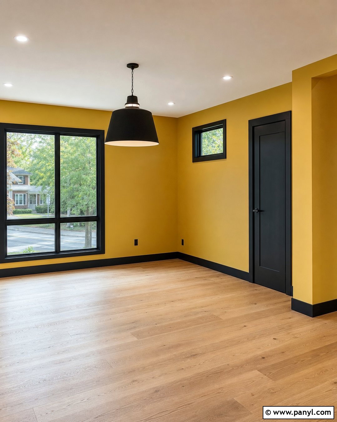 Empty Room With Yellow Walls And Black Trim - 20 Empty Room With Yellow Walls