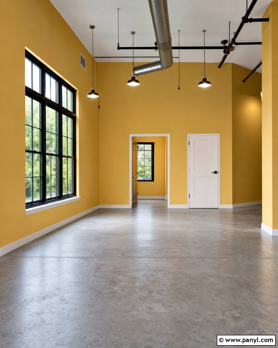 Empty Room With Yellow Walls And Gray Floors - 20 Empty Room With Yellow Walls