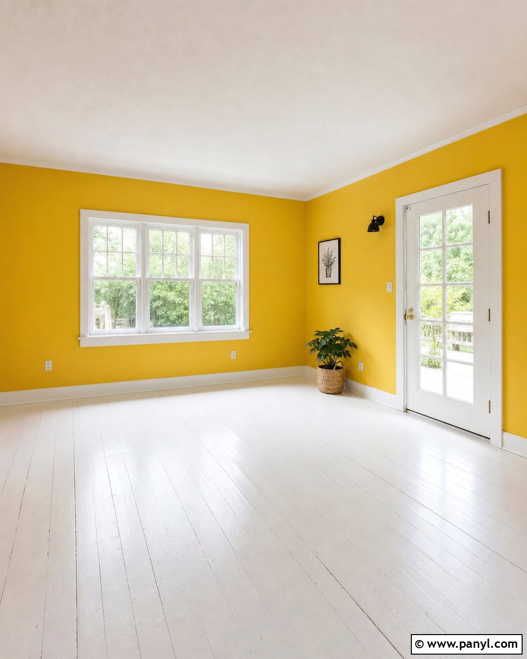 Empty Room With Yellow Walls And White Floors - 20 Empty Room With Yellow Walls