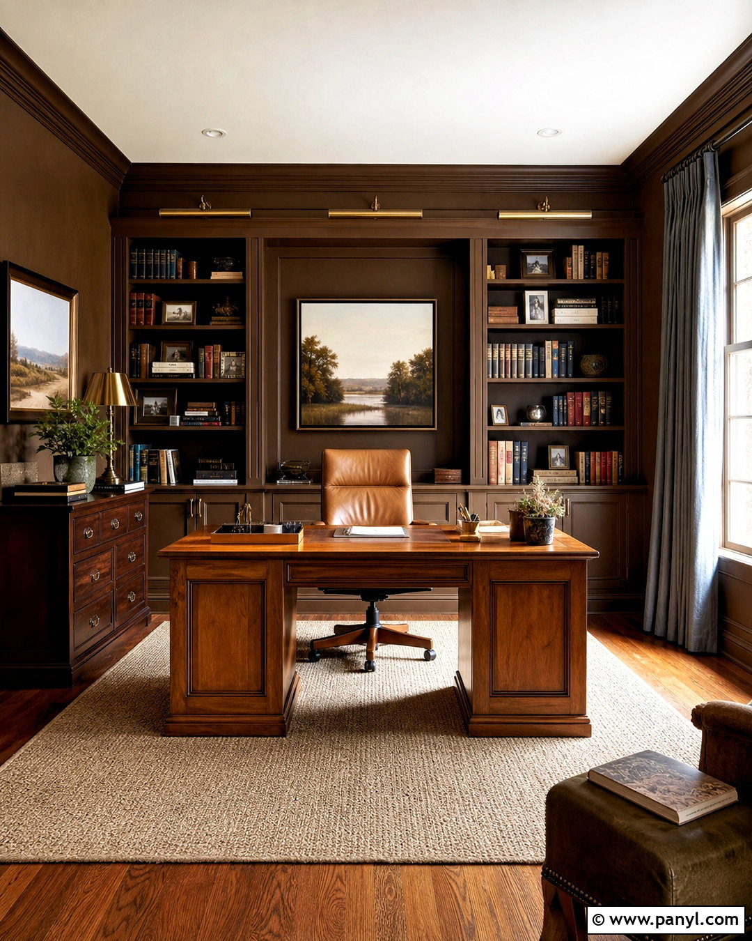 English Brown Paint for a Home Office - 20 warm brown paint colors