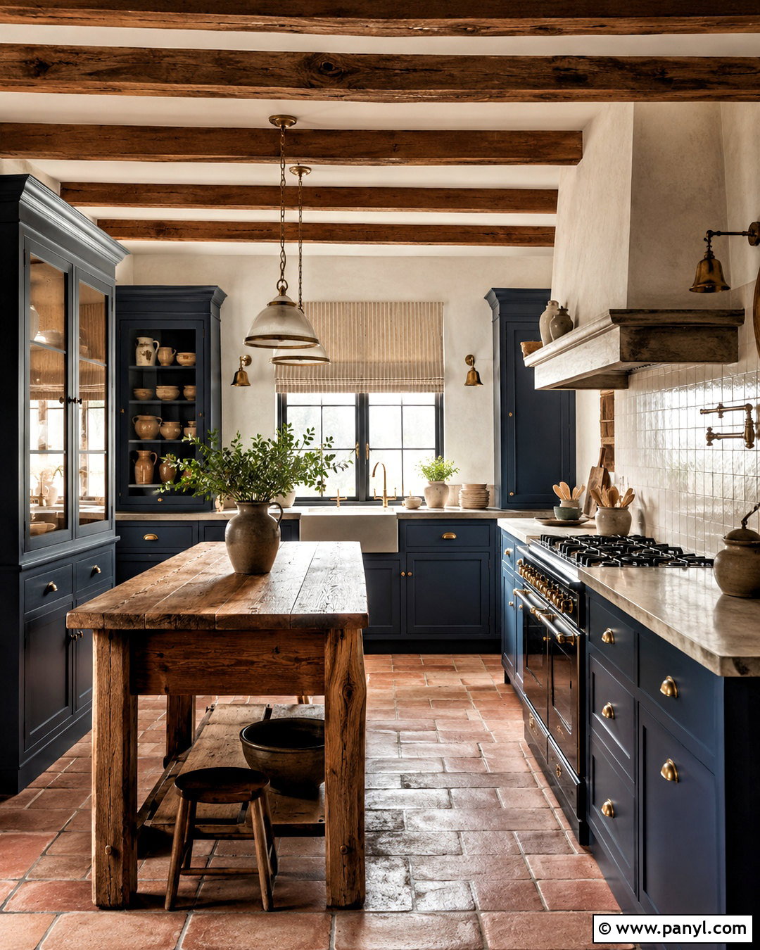 English Cottage Blue Kitchen - 20 moody blue kitchen ideas