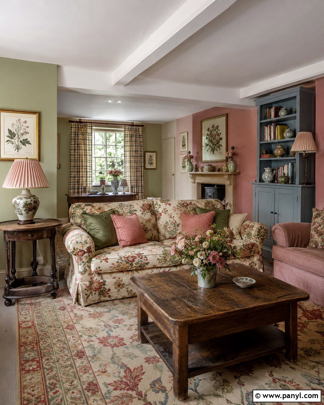 English Cottage Living Room Walls - 20 Each Wall Different Color Ideas