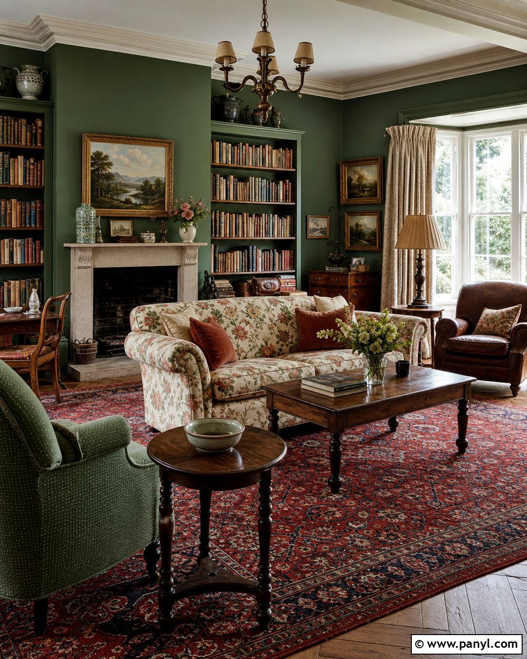 20 Cozy Library With Dark Green Walls Ideas to Inspire