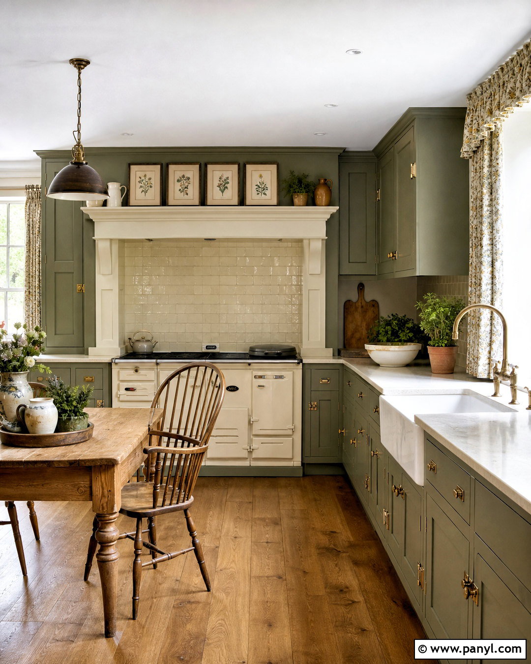 English Country Green Kitchen - 20 earthy green kitchen ideas