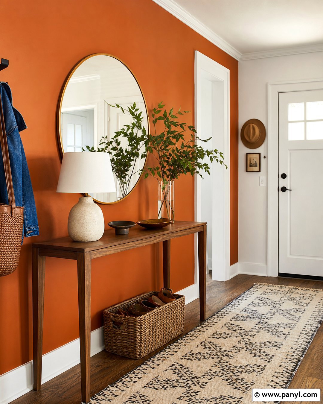 Entryway Burnt Orange Accent Wall - 35 Burnt Orange Accent Wall Ideas