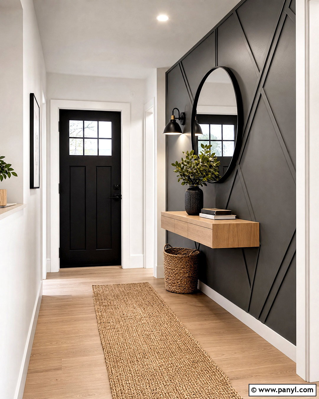 Entryway Geometric Accent Wall - 20 geometric accent wall ideas