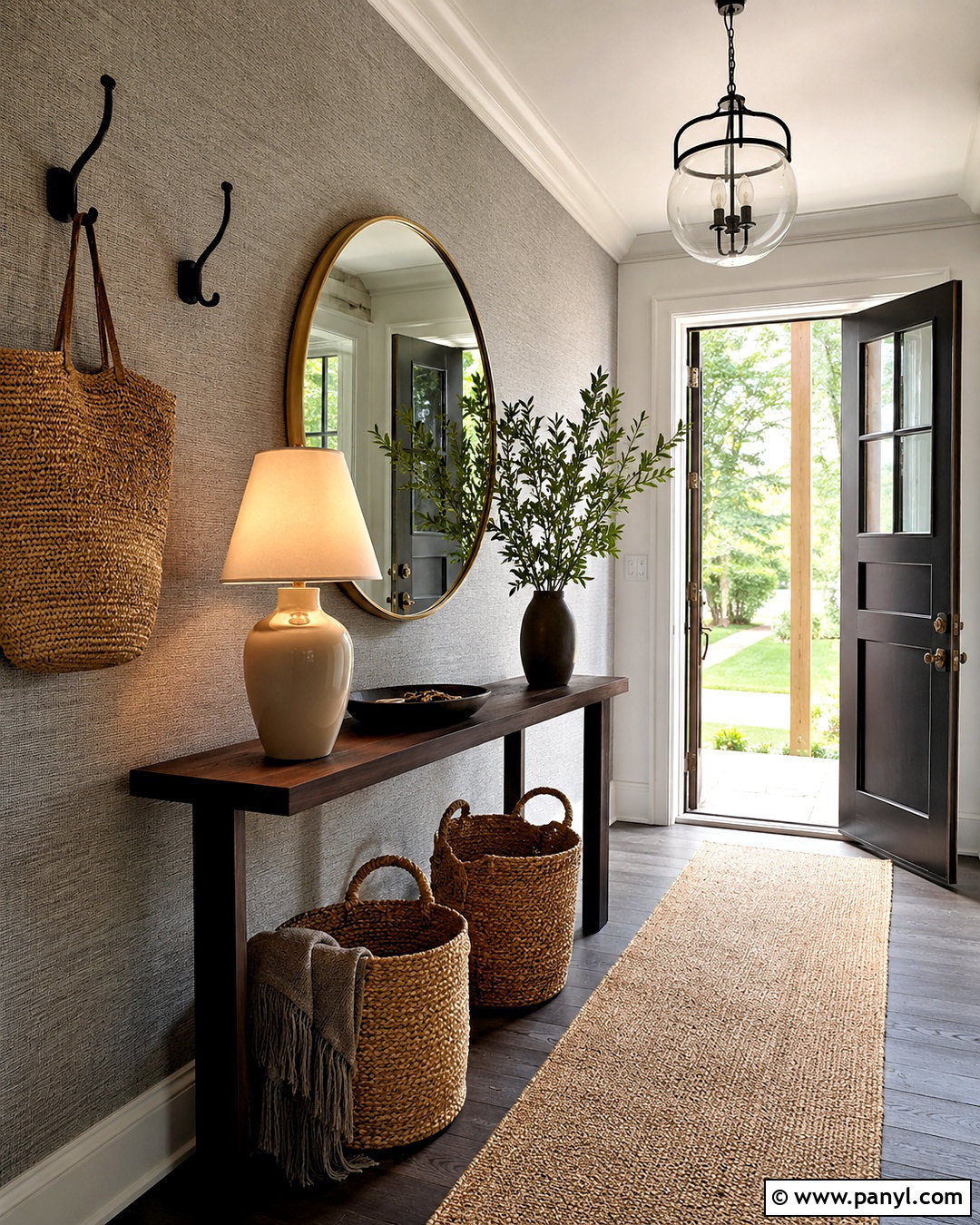 Entryway Silver Grasscloth Wall - 35 silver shimmer wall ideas