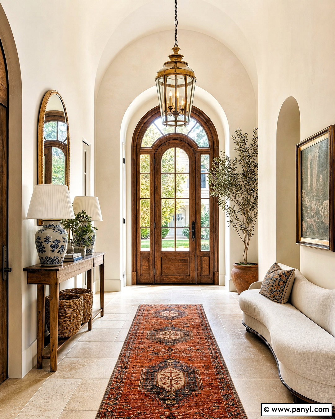 Entryway With Arched Front Door - 20 tall entryway ideas high ceilings