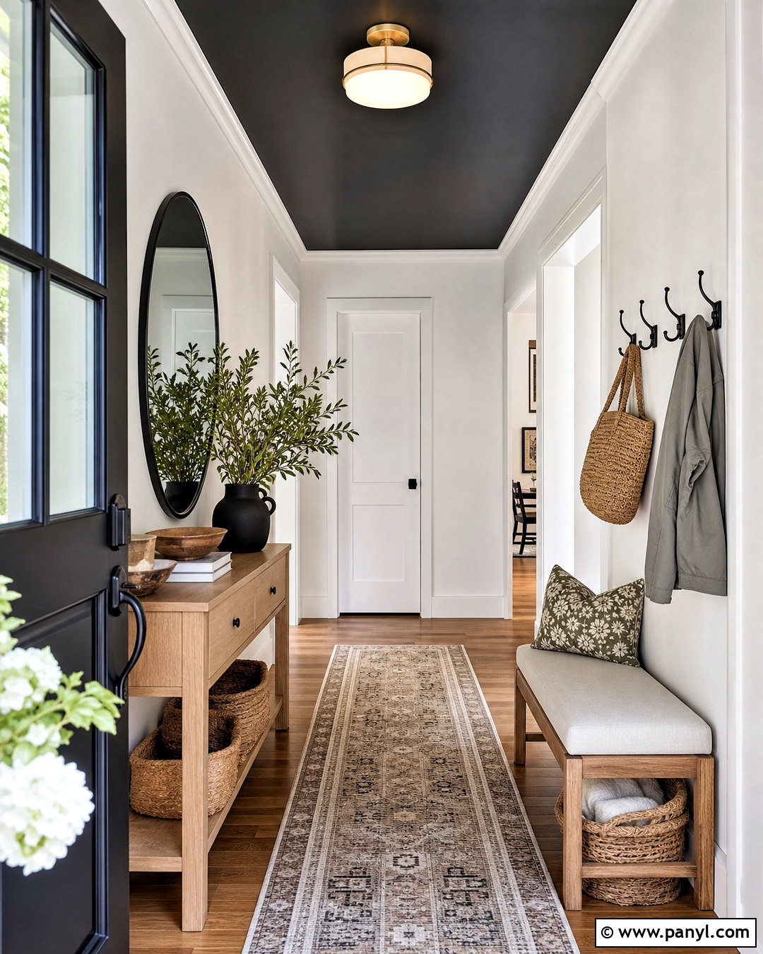 Entryway With Black Ceiling And White Walls - 20 black ceiling white walls