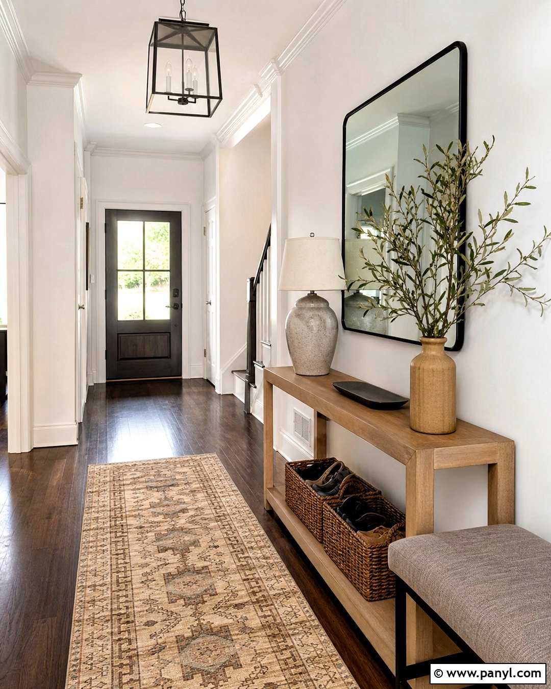Entryway With Dark Wood Floors - 20 dark wood floors white walls