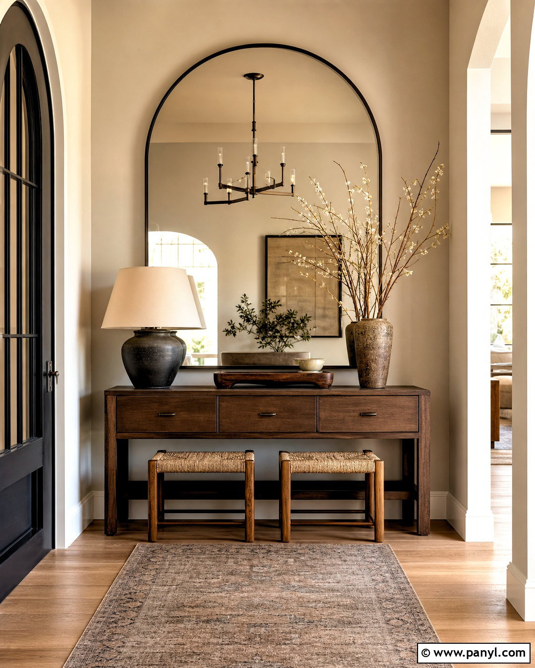 Entryway With Statement Mirror - 20 entryway ideas