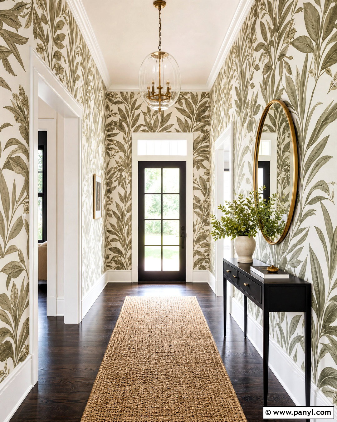 Entryway With Statement Wallpaper - 20 tall entryway ideas high ceilings