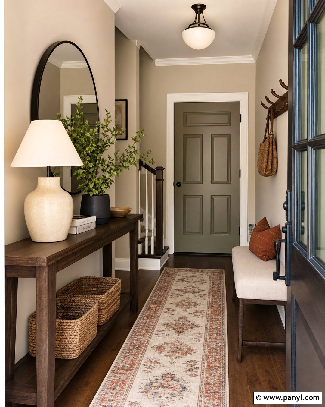 Entryway With Vanilla Latte Walls - 50 Vanilla Latte Color Wall Ideas