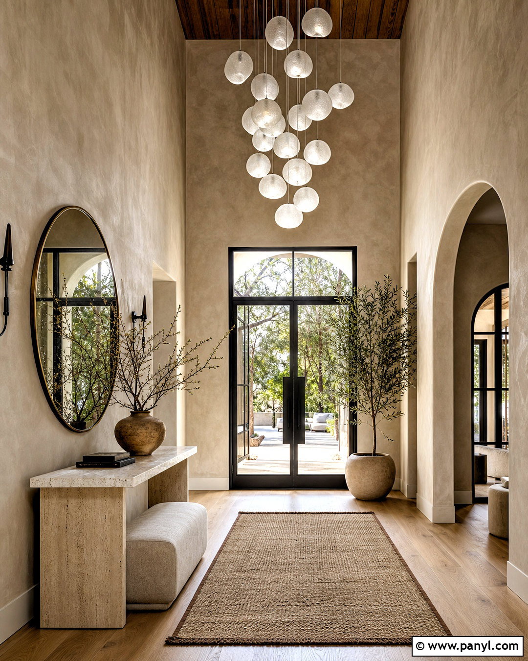 Entryway With Warm Limewash Walls - 20 tall entryway ideas high ceilings