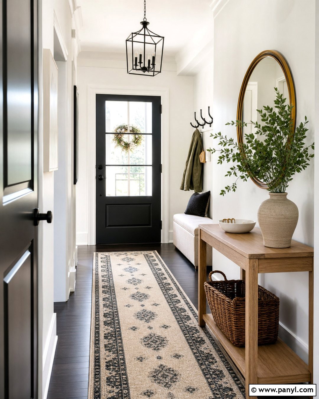 Entryway With White Walls And Dark Wood Floors - 20 White Walls Dark Wood Floors