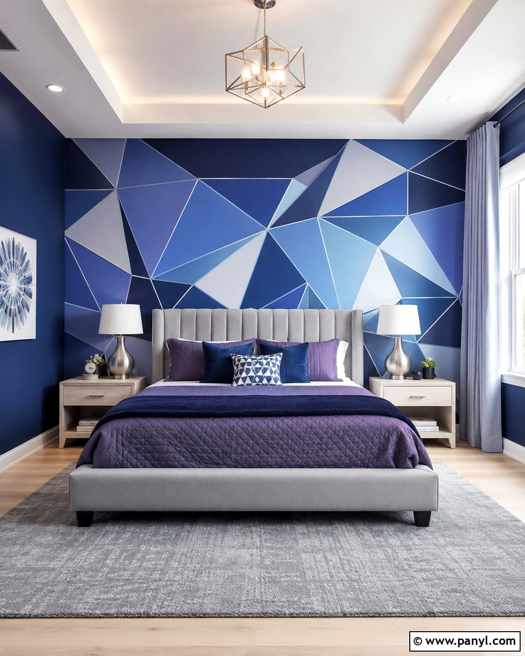 Epcot Blue Geometric Wall Paint - 20 Epcot Wall Paint Ideas