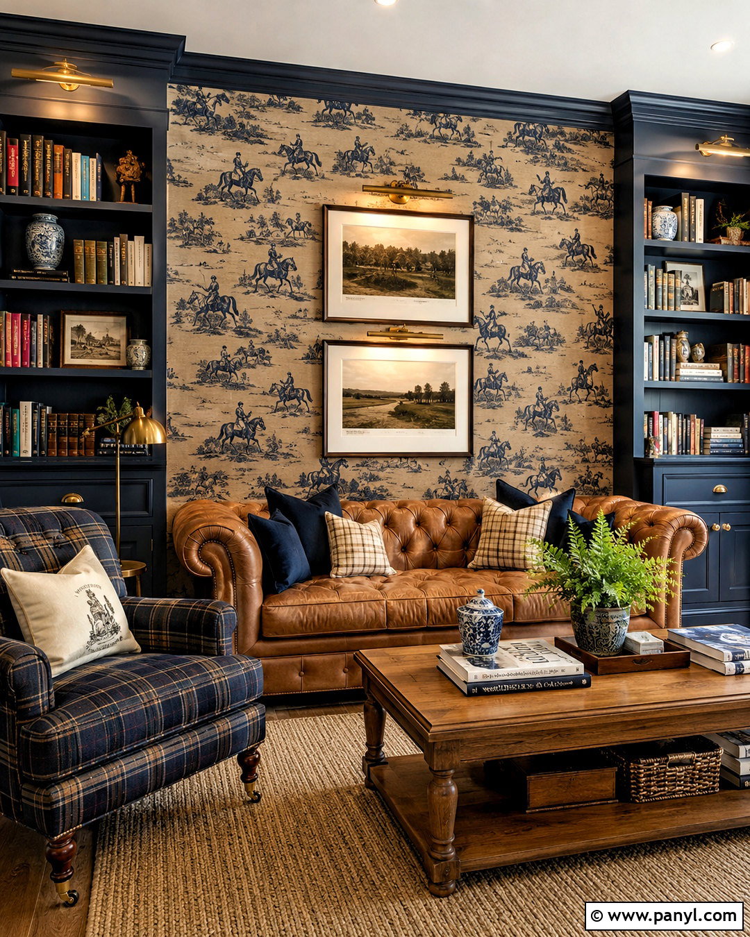 Equestrian Wallpaper Home Library - 20 preppy wallpaper ideas