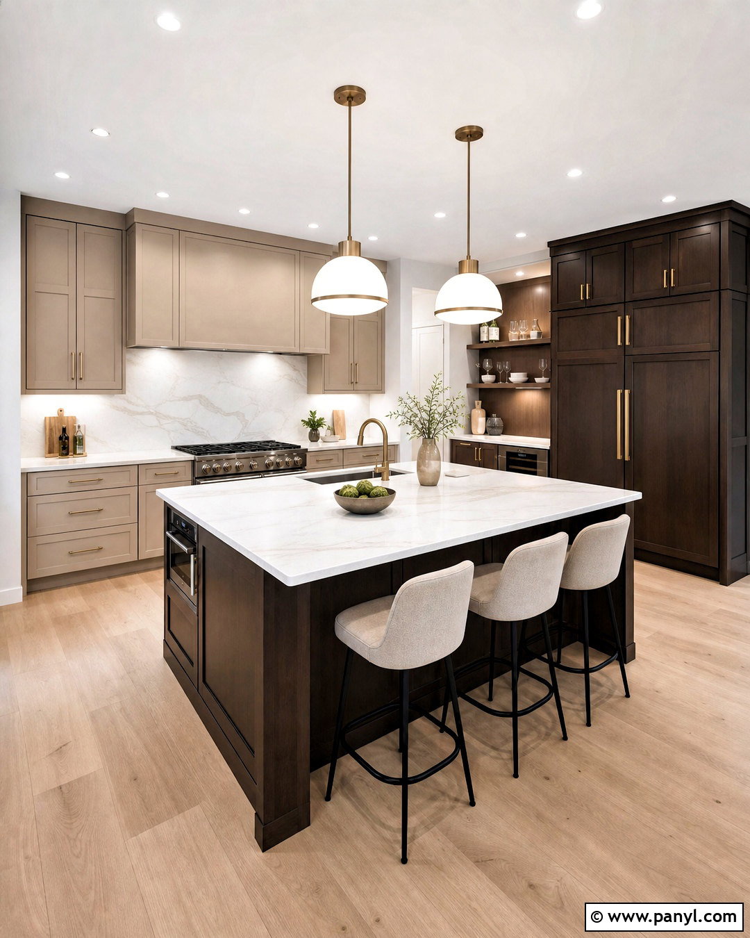 Espresso And Cashmere Beige Kitchen Cabinets - 20 kitchen cabinets colour combinations