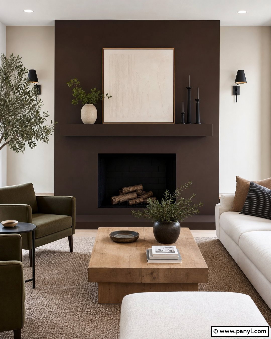 Espresso Brown Accent Wall - 25 Warm Brown Wall Color Ideas