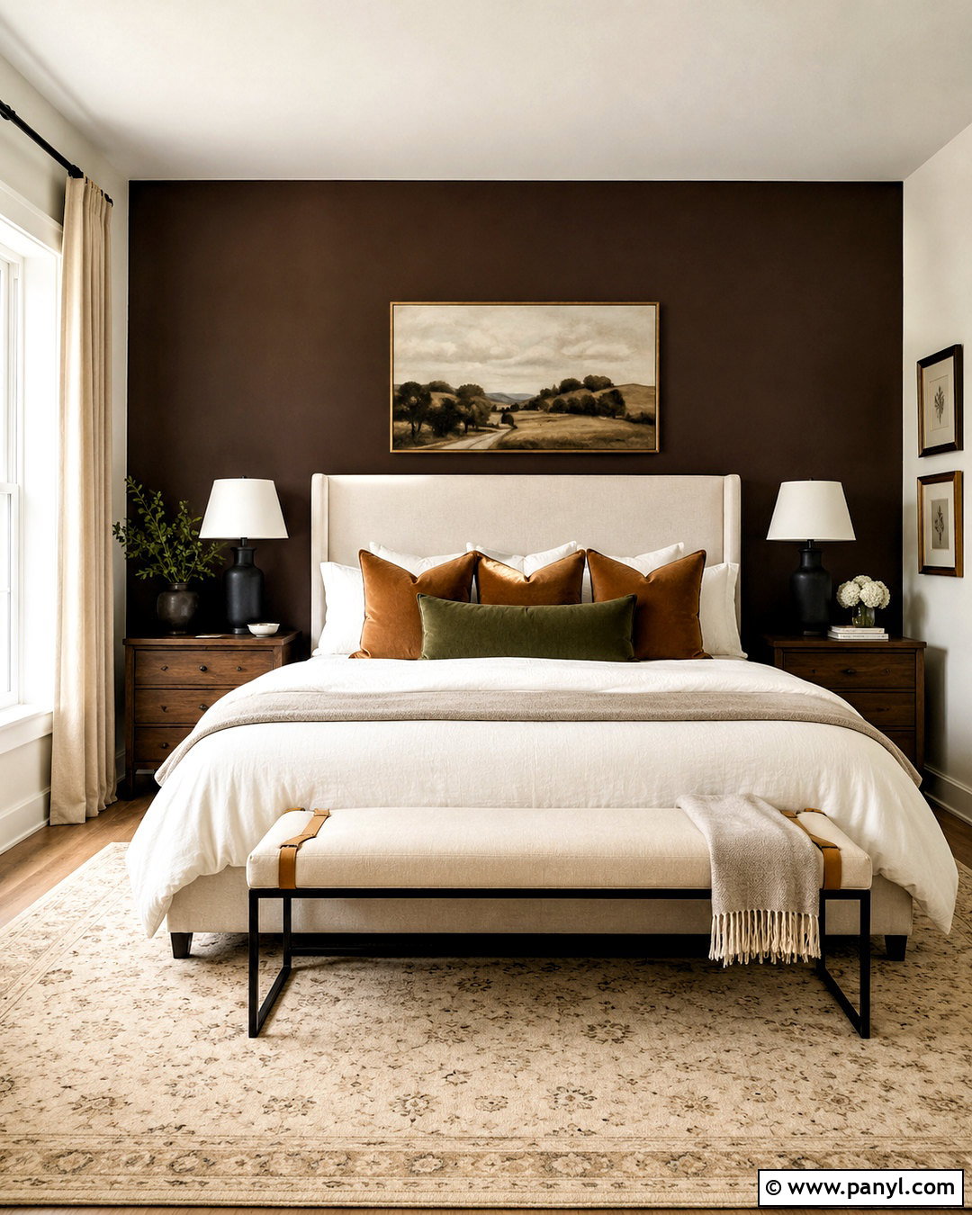 Espresso Brown Accent Wall Bedroom - 20 brown wall bedroom ideas