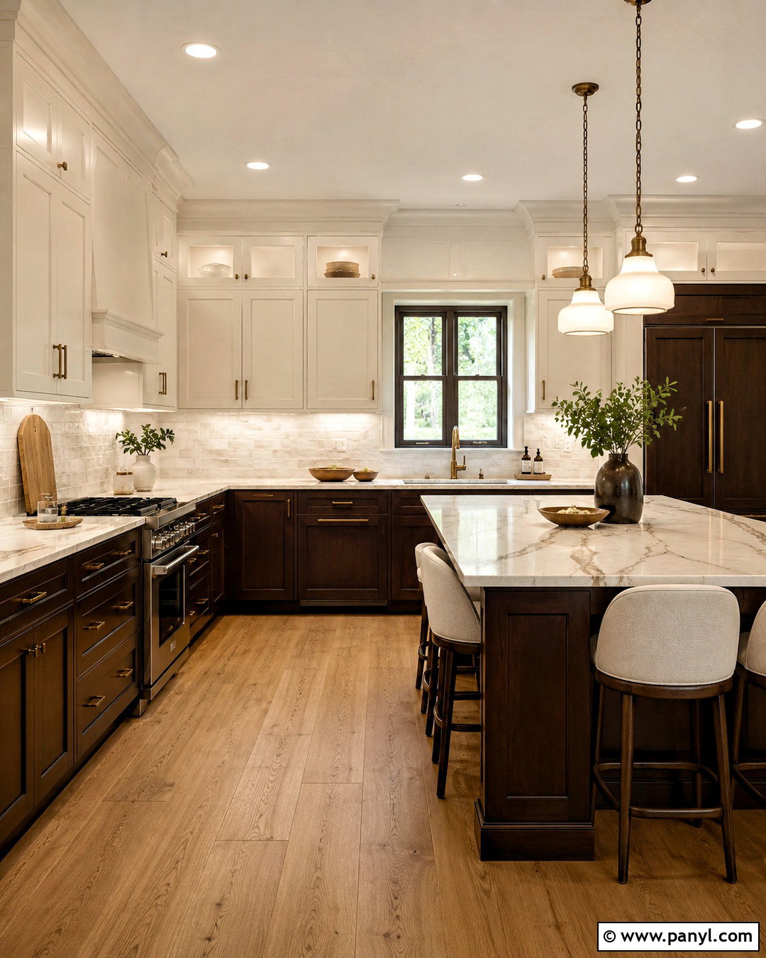 Espresso Brown And Cream Kitchen - 20 popular kitchen color combinations