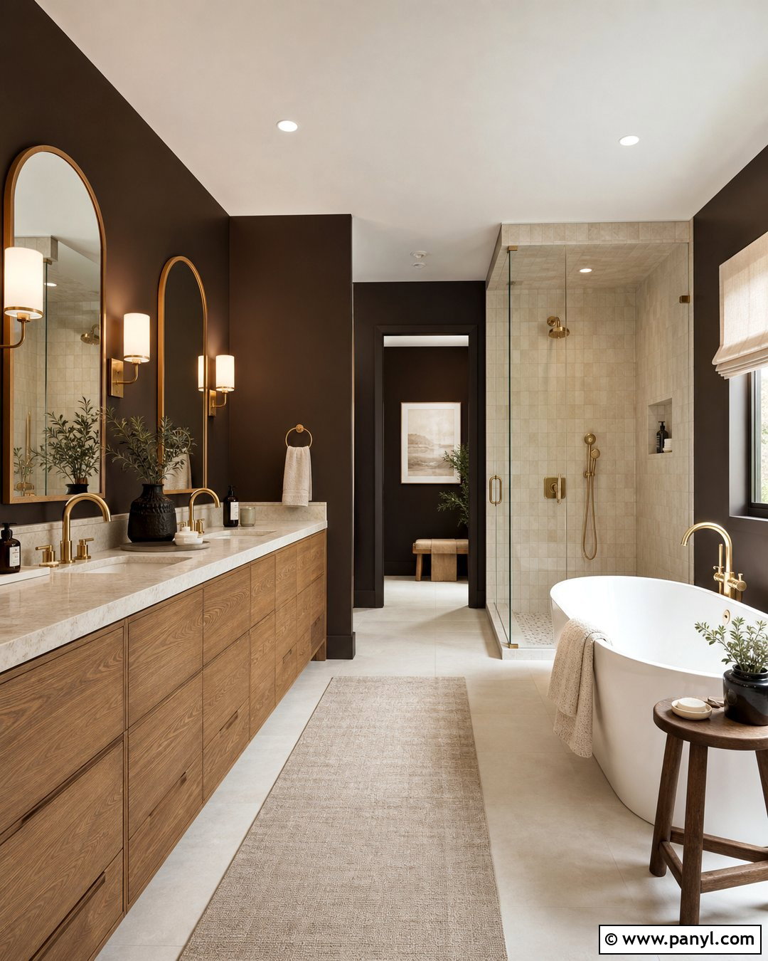 Espresso Brown Bathroom Walls - 25 Dark Bathroom Wall Color Ideas
