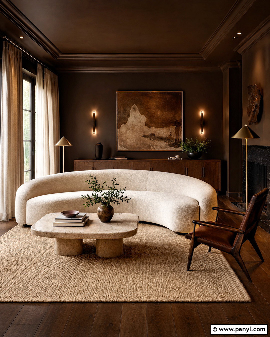 Espresso Brown Living Room - 20 moody living room paint colors