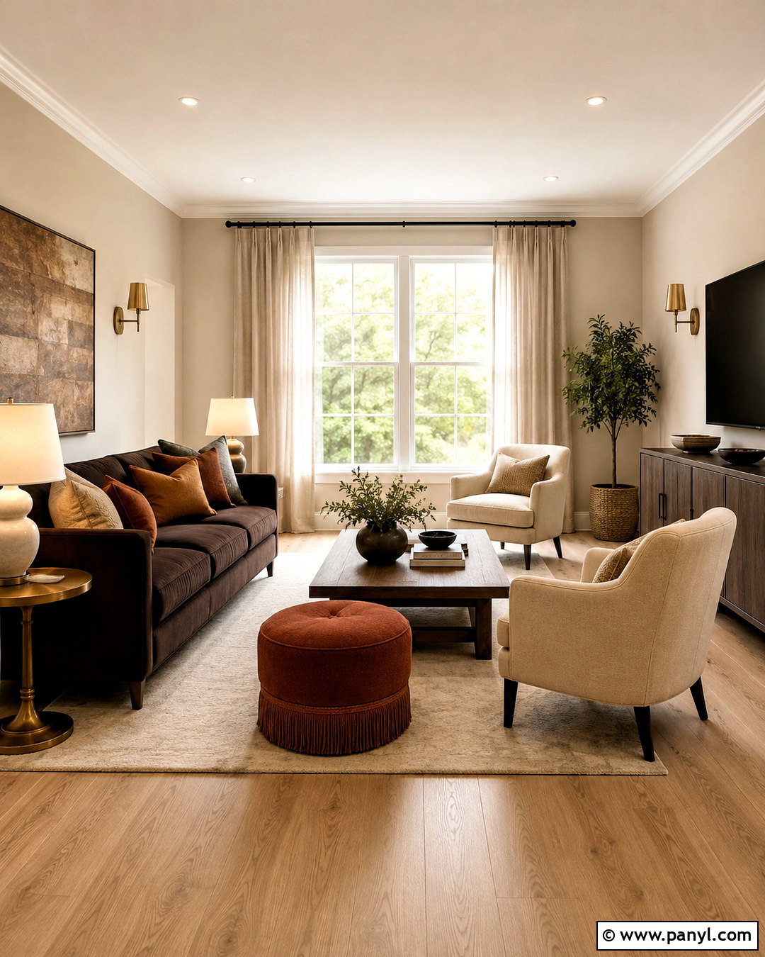Espresso Brown Living Room - 20 brown tones living room ideas