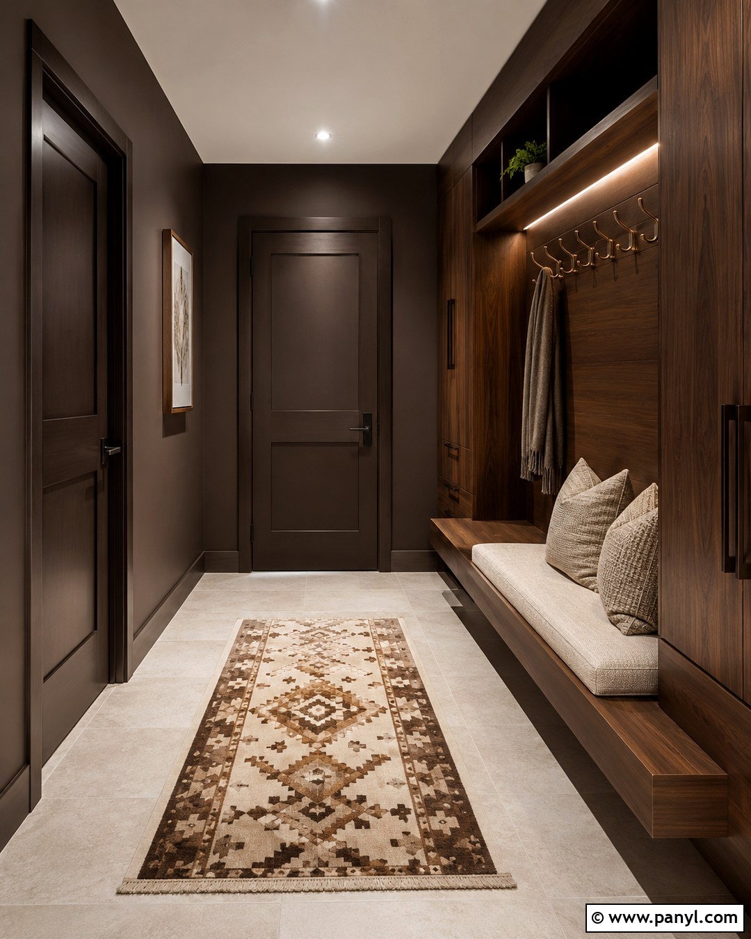 Espresso Brown Mudroom Walls - 20 Dark Mudroom Wall Colors