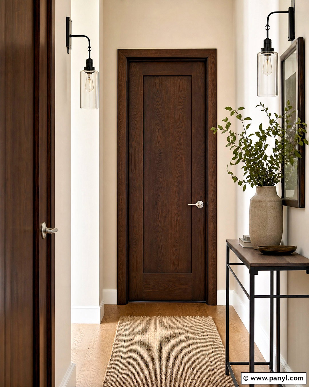 Espresso Brown Wooden Door - 20 wooden door colour ideas