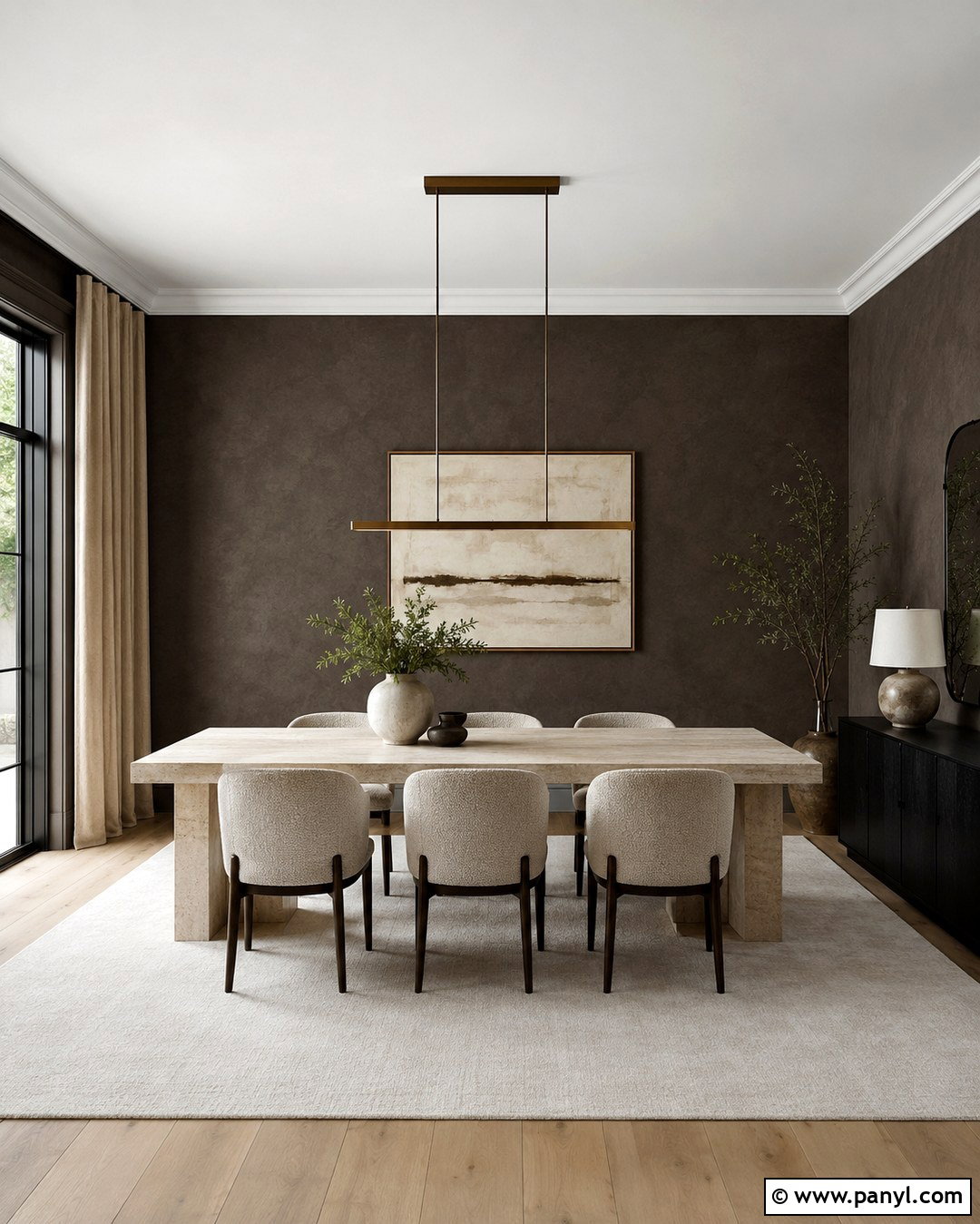 Espresso Limewash Dining Room - 20 Limewash Dark Wall Ideas