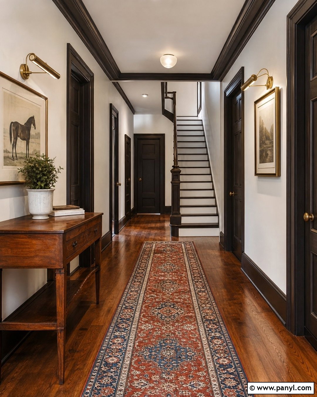 Espresso Painted Trim With White Walls - 30 painted trim white walls