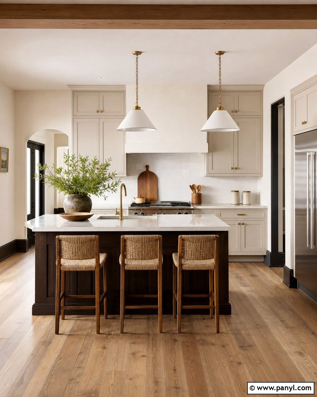 Espresso Skirting Boards In A Farmhouse Kitchen - 35 Dark Skirting Boards Light Walls