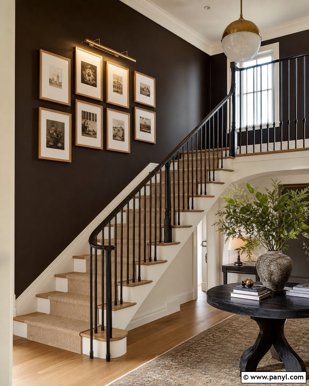 Espresso Stairway Accent Wall - 30 dark accent walls