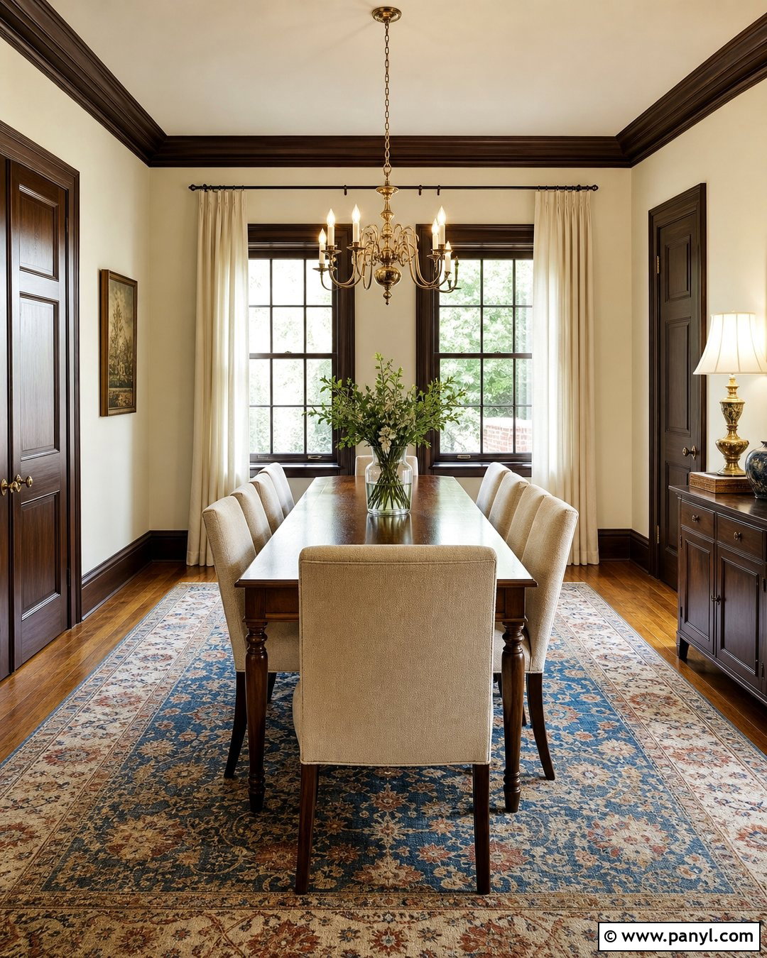 Espresso Trim With Cream Walls - 45 darker trim lighter walls