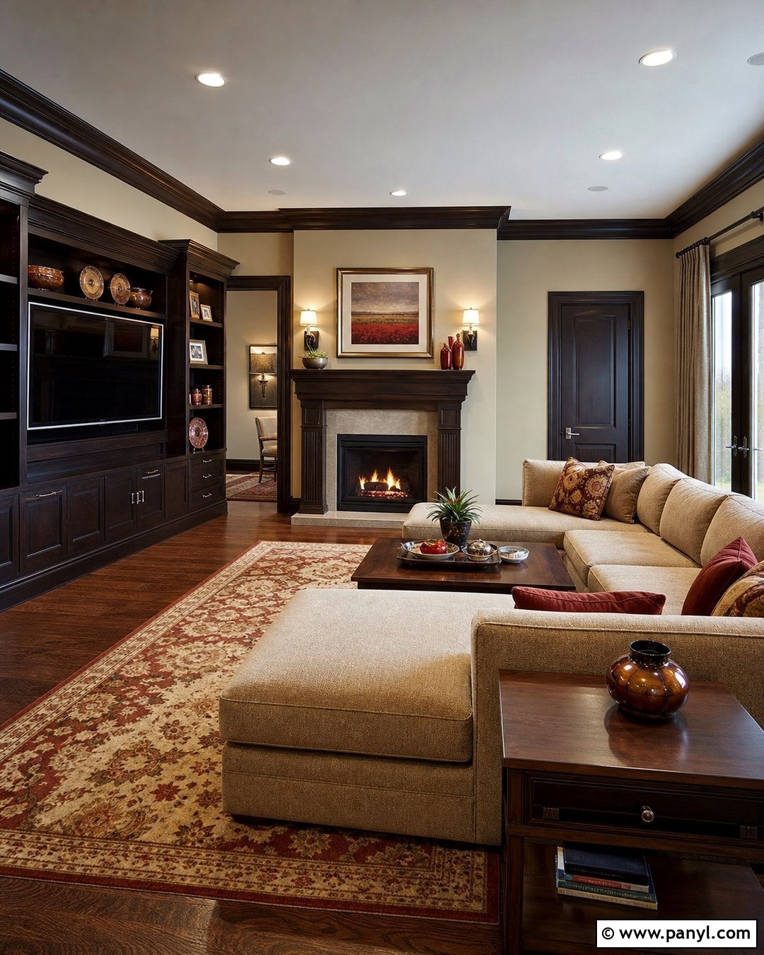 Espresso Trim With Light Taupe Walls - 45 darker trim lighter walls