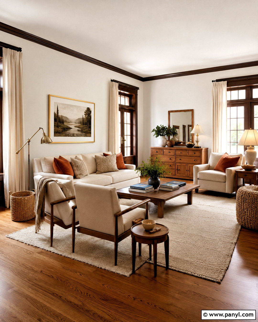 Espresso Trim With Warm White Walls - 40 dark trim light walls