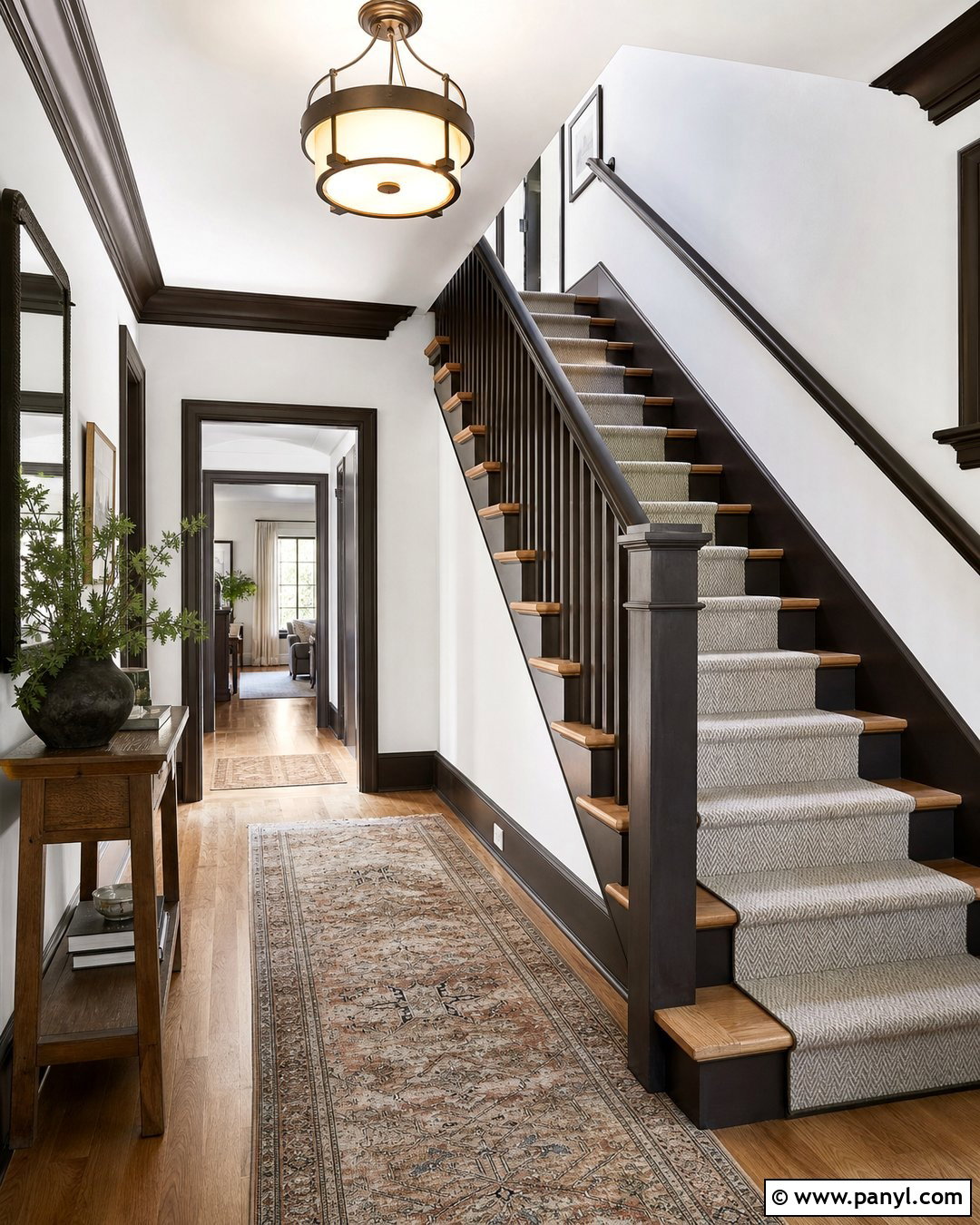 Espresso Trim With White Walls - 45 darker trim lighter walls
