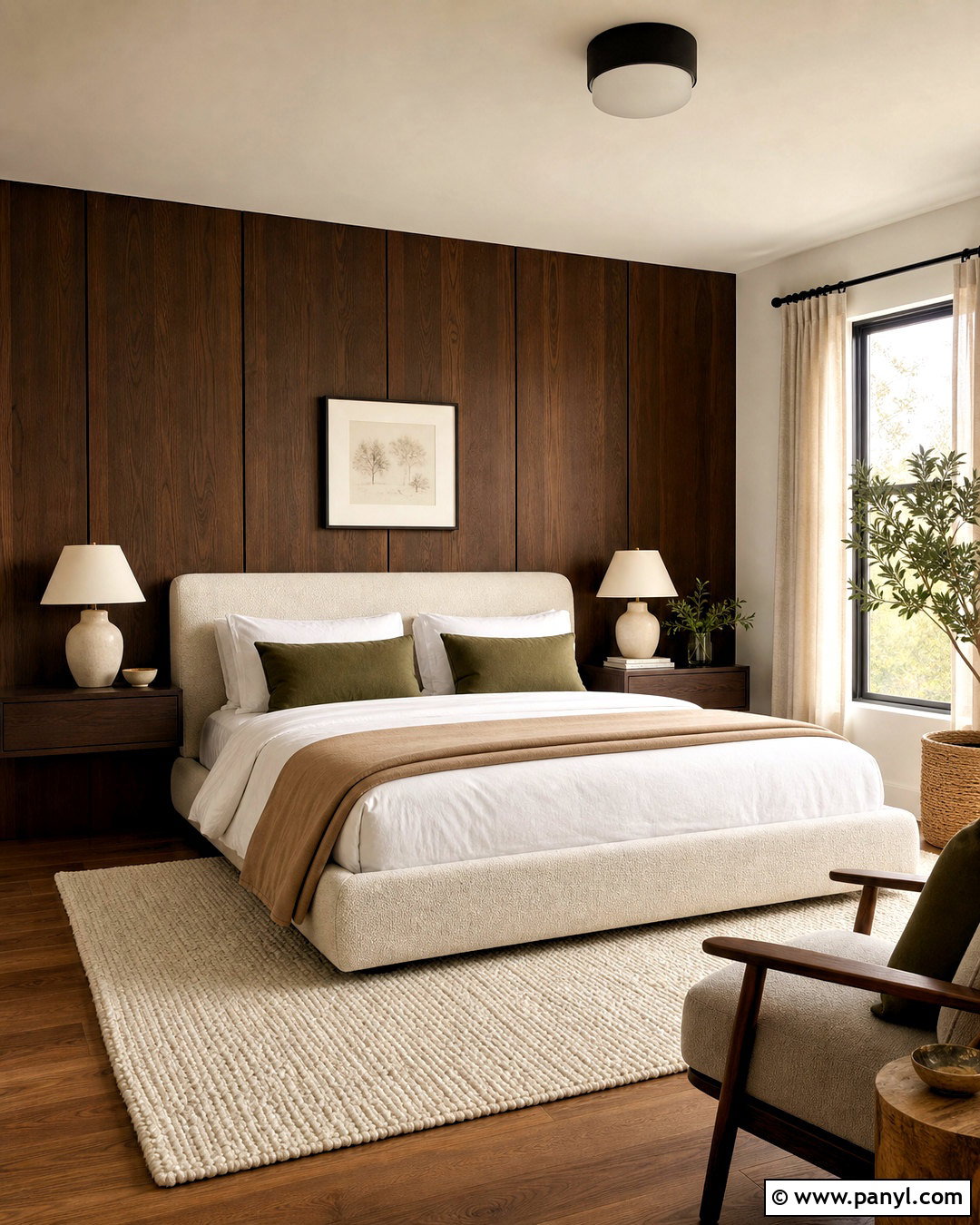Espresso Wood Accent Wall Bedroom - 20 dark accent wall bedroom ideas