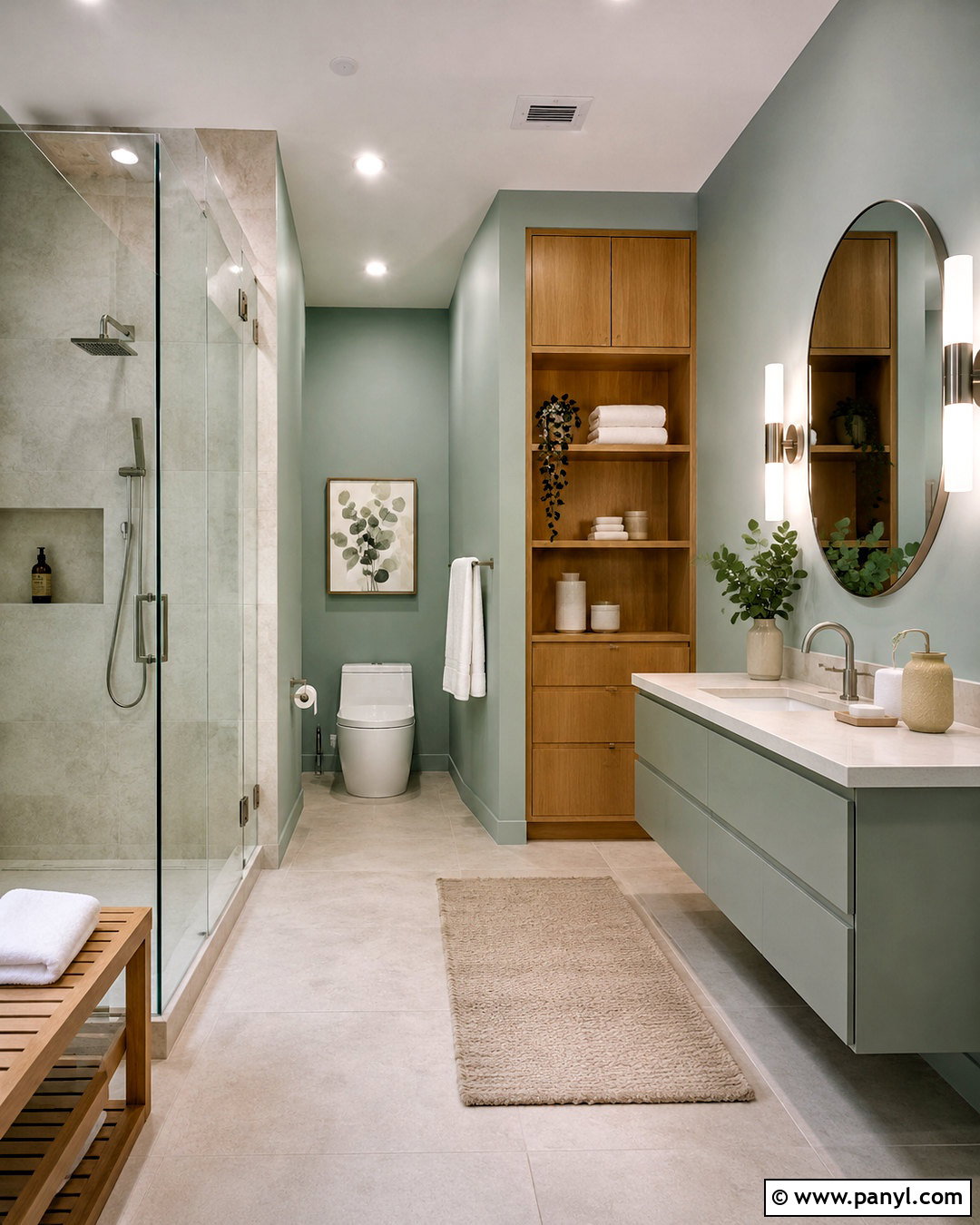 Eucalyptus Green Bathroom - 35 trending bathroom colors