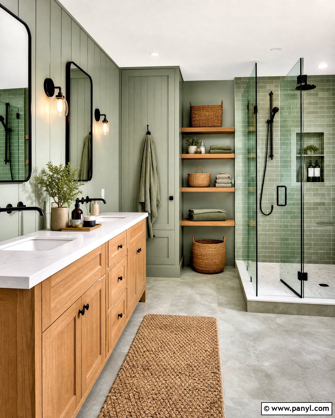 Eucalyptus Green Bathroom - 20 all green bathroom ideas