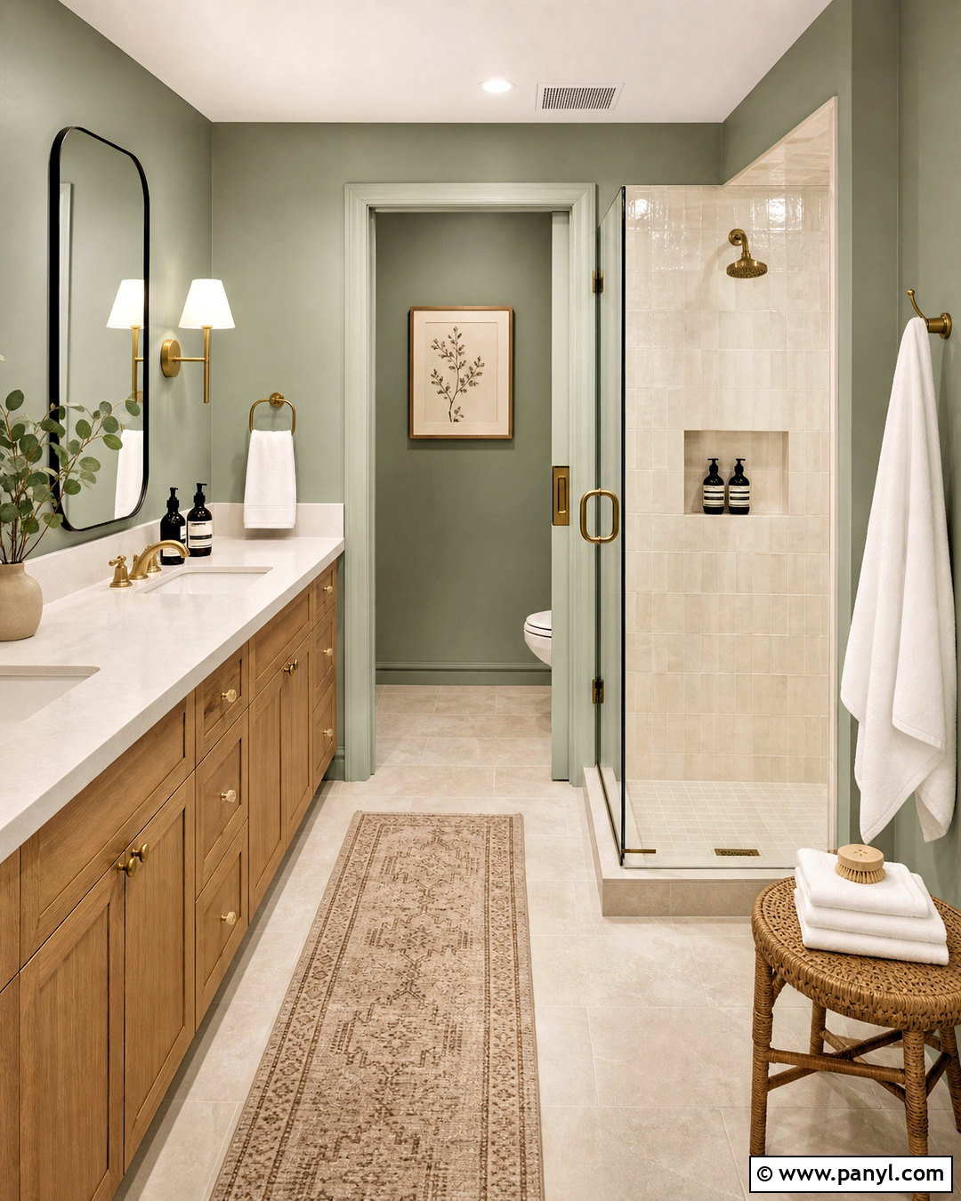 Eucalyptus Green Bathroom - 20 green wall color ideas