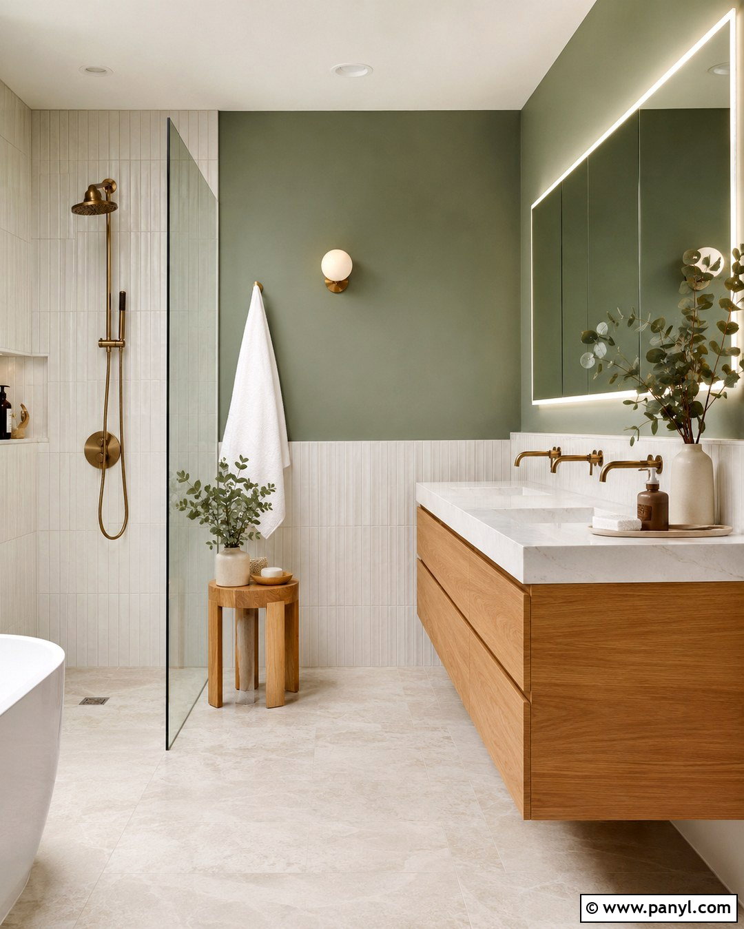 Eucalyptus Green Bathroom Walls - 20 Green Walls In House Ideas