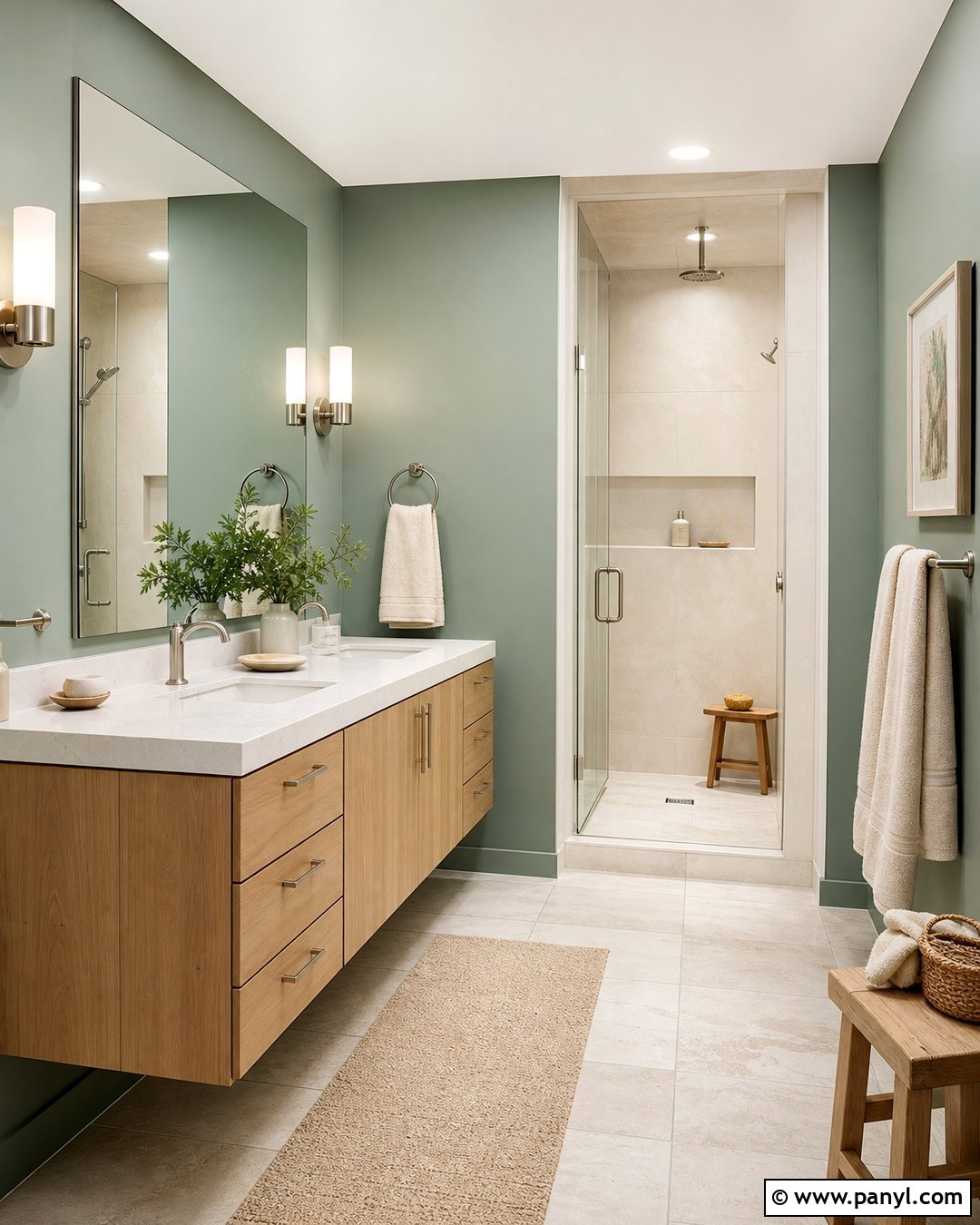 Eucalyptus Green Bathroom Walls - 20 Modern House Wall Colors