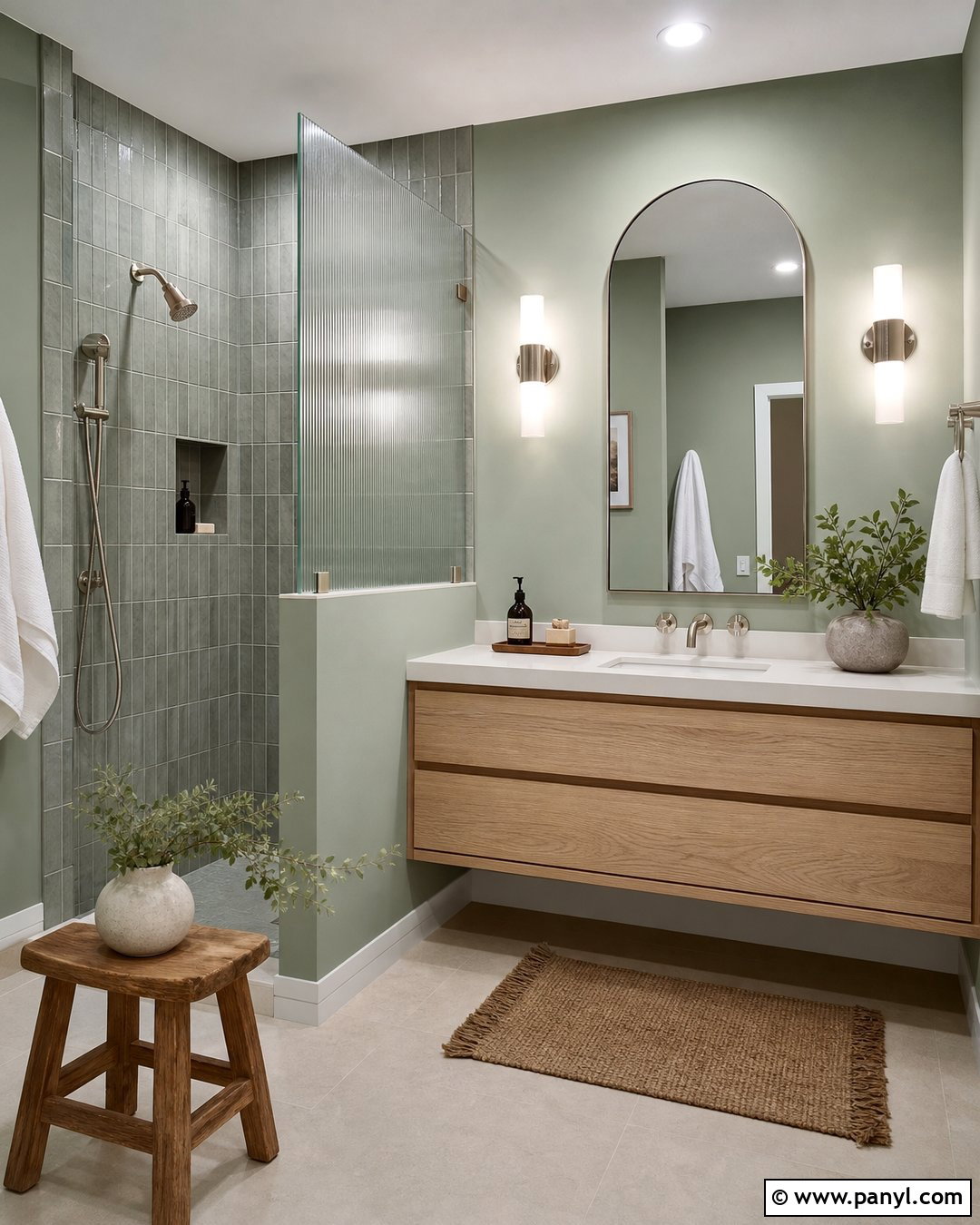 Eucalyptus Green Bathroom Walls - 35 Green Bathroom Walls