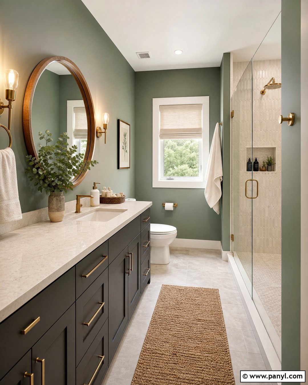 Eucalyptus Green Bathroom Walls - 35 grey vanity bathroom wall colors