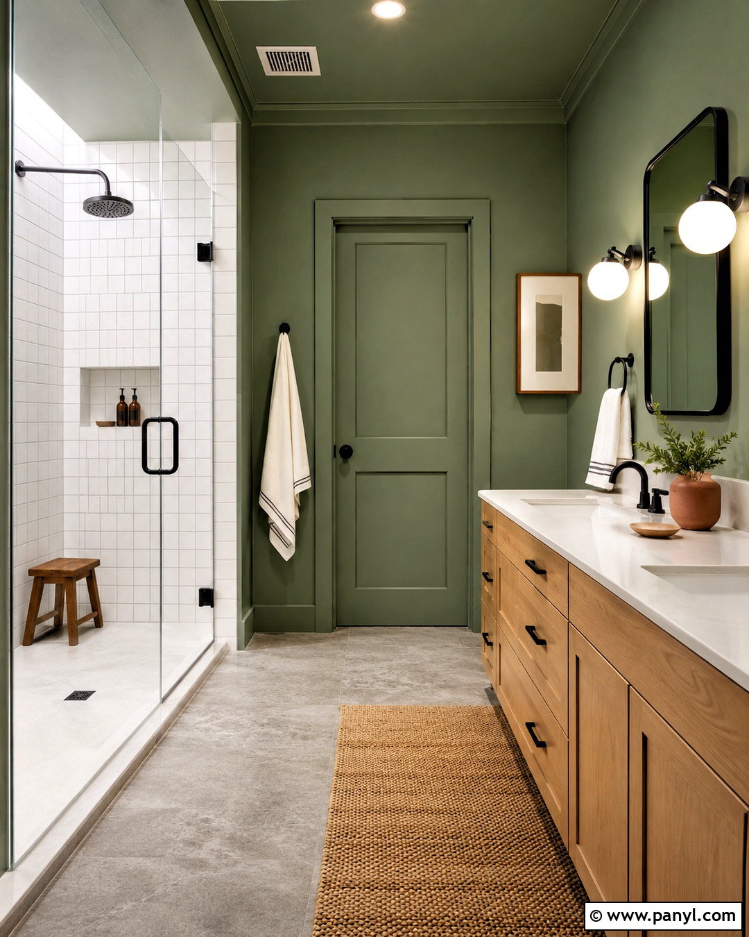 Eucalyptus Green Bathroom Walls - 20 paint colors for bathroom walls