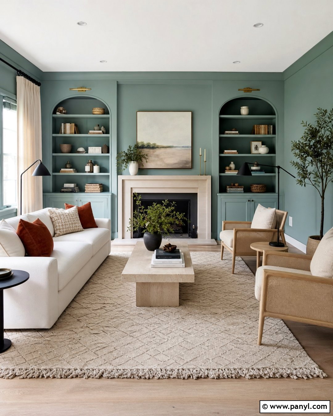 Eucalyptus Green Drawing Room Walls - 30 drawing room wall color ideas
