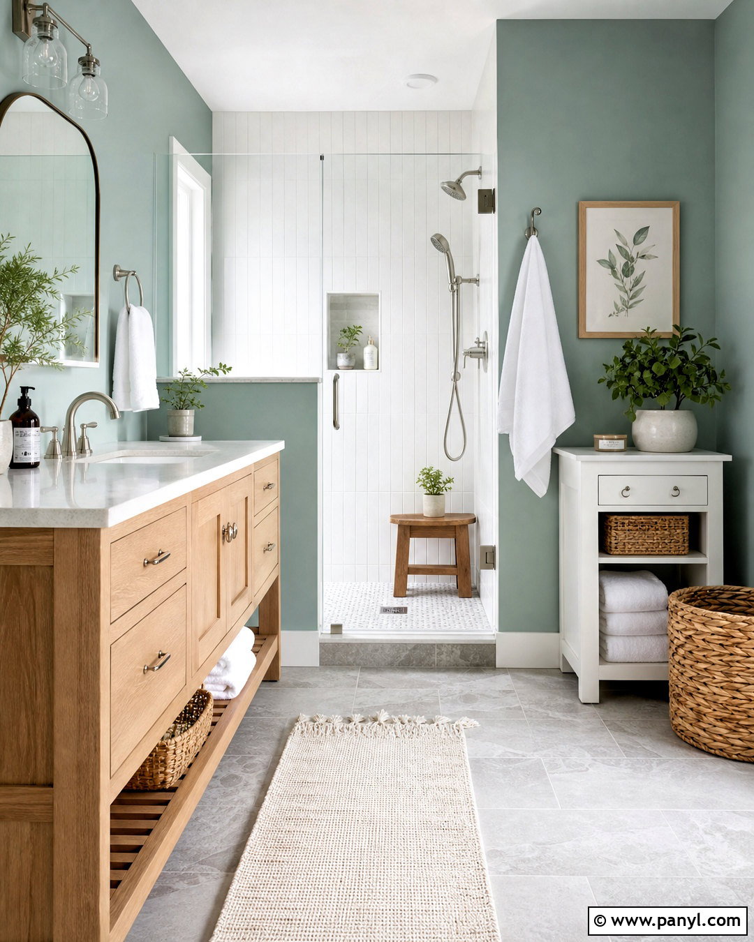 Eucalyptus Green Farmhouse Bathroom - 20 farmhouse bathroom paint colors