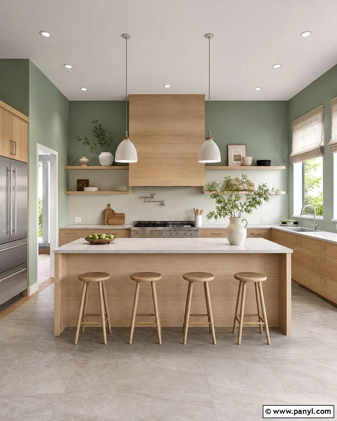 Eucalyptus Green Kitchen Wall Colour - 45 kitchen wall colour ideas